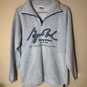 Vintage George W. Bush  2001 Inauguration Gray 1/4 Zip Pullover, pre-owned